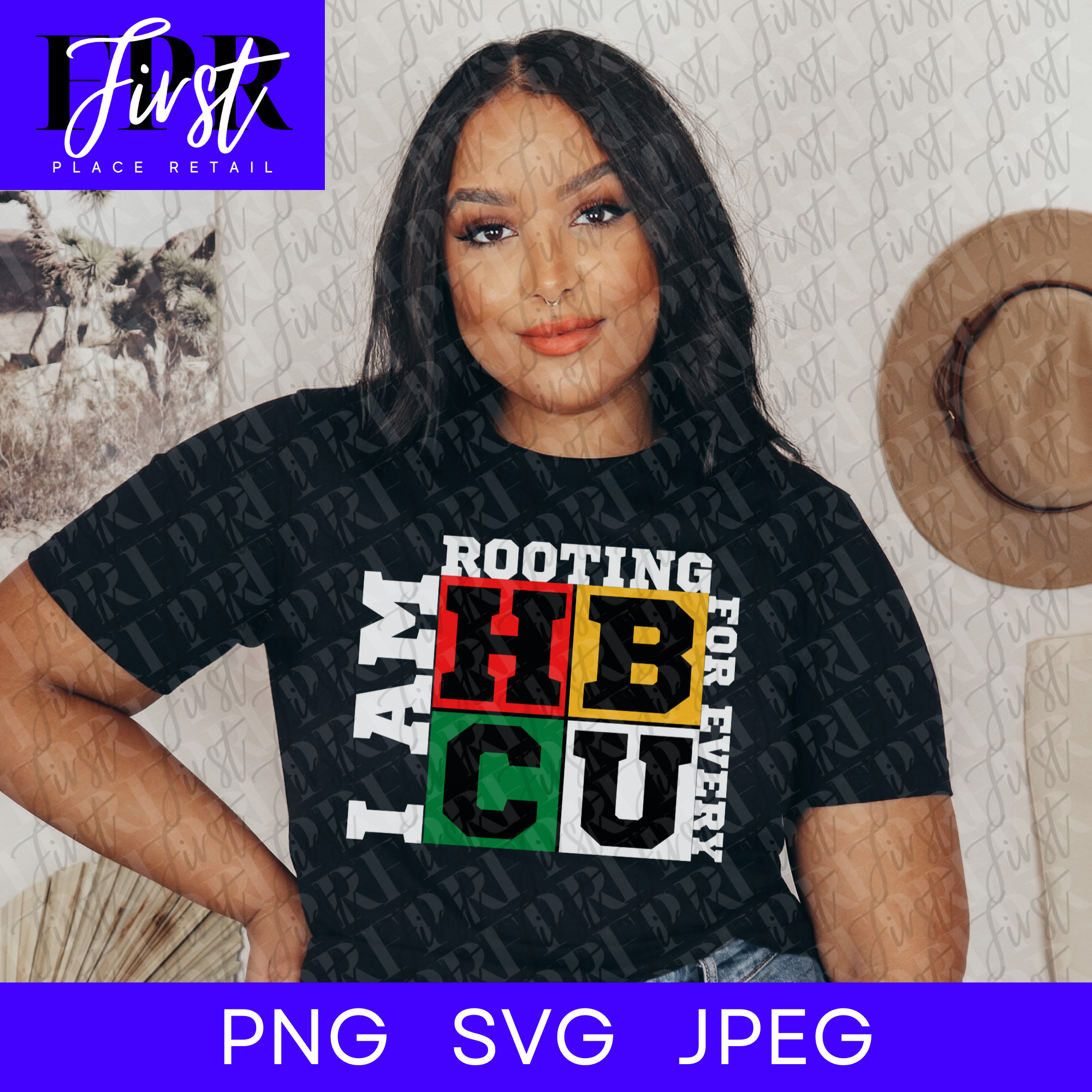 I Am Rooting For Every HBCU svg Cut File, Printable png and jpeg for Iron On Transfer. Instant Download.