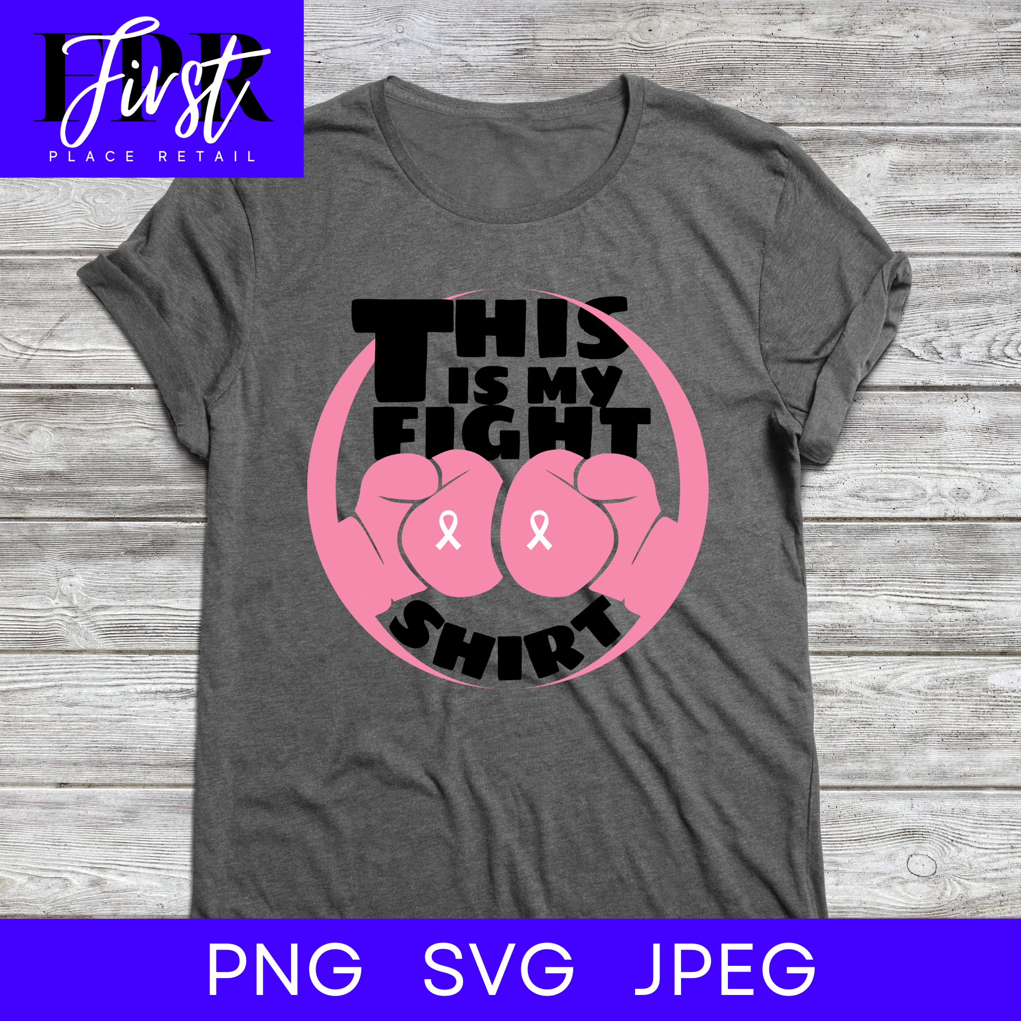 This is My Fight Shirt SVG Cut File, Printable png and jpeg for Iron On Transfer. Instant Download. Breast Cancer Awareness.