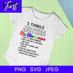 Load image into Gallery viewer, 5 Things You Need to Know About My Grandma SVG Cut File, Printable png and jpeg for Iron On Transfer. Instant Download. (Digital Art)
