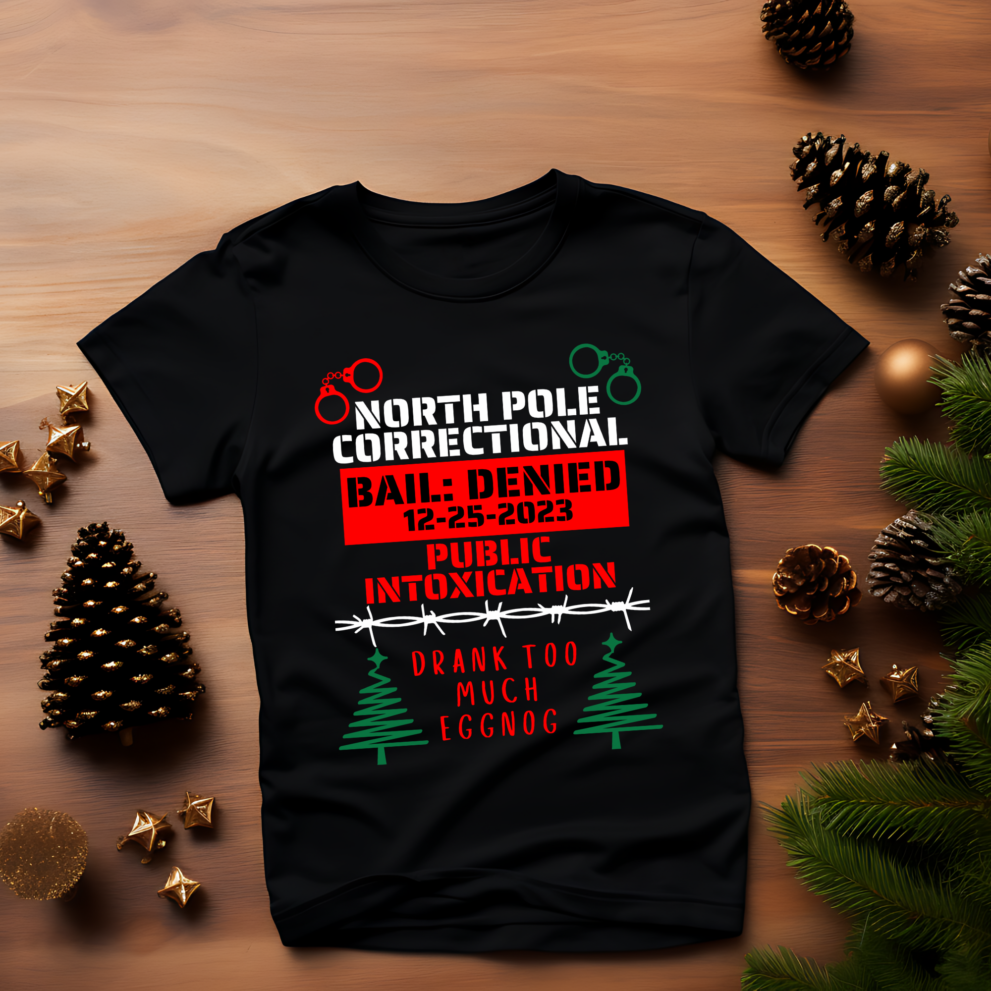 Matching Family Christmas T-Shirts North Pole Correctional