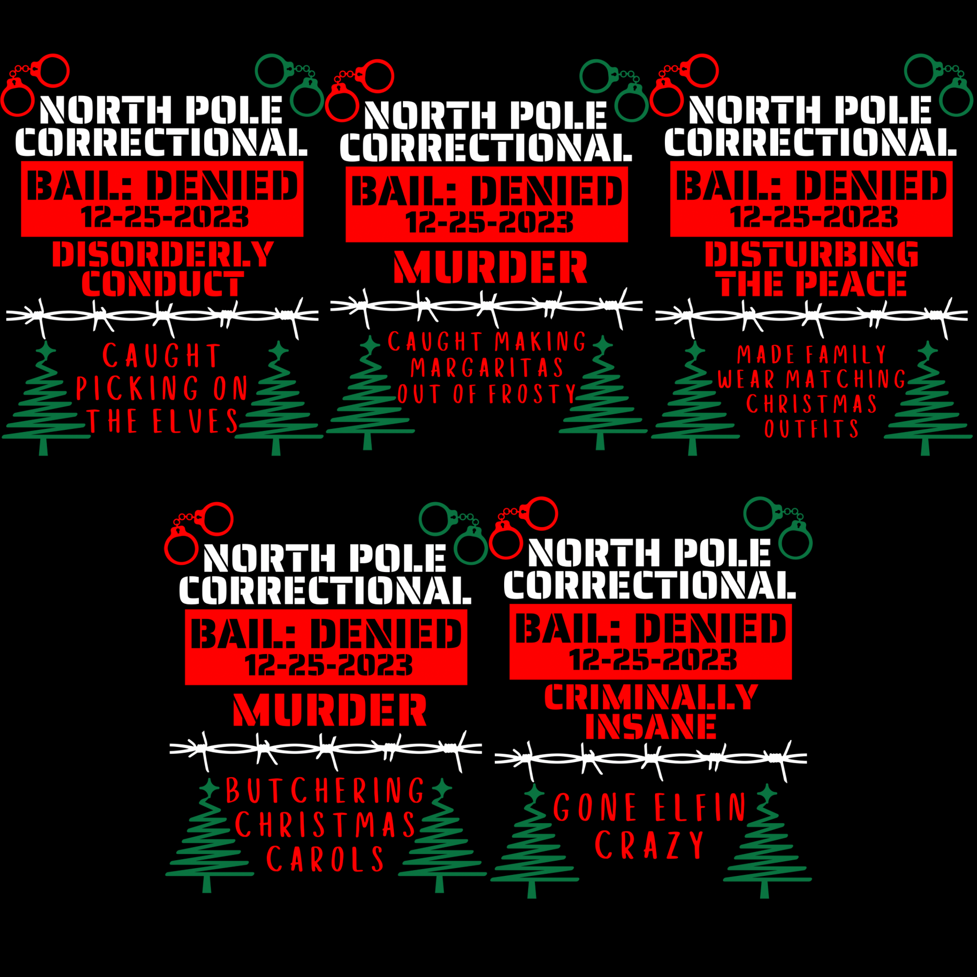 Matching Family Christmas T-Shirts North Pole Correctional