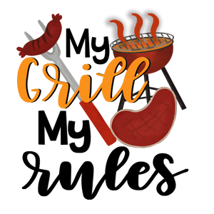 Adult Grilling Inspired Apron (with design) - White