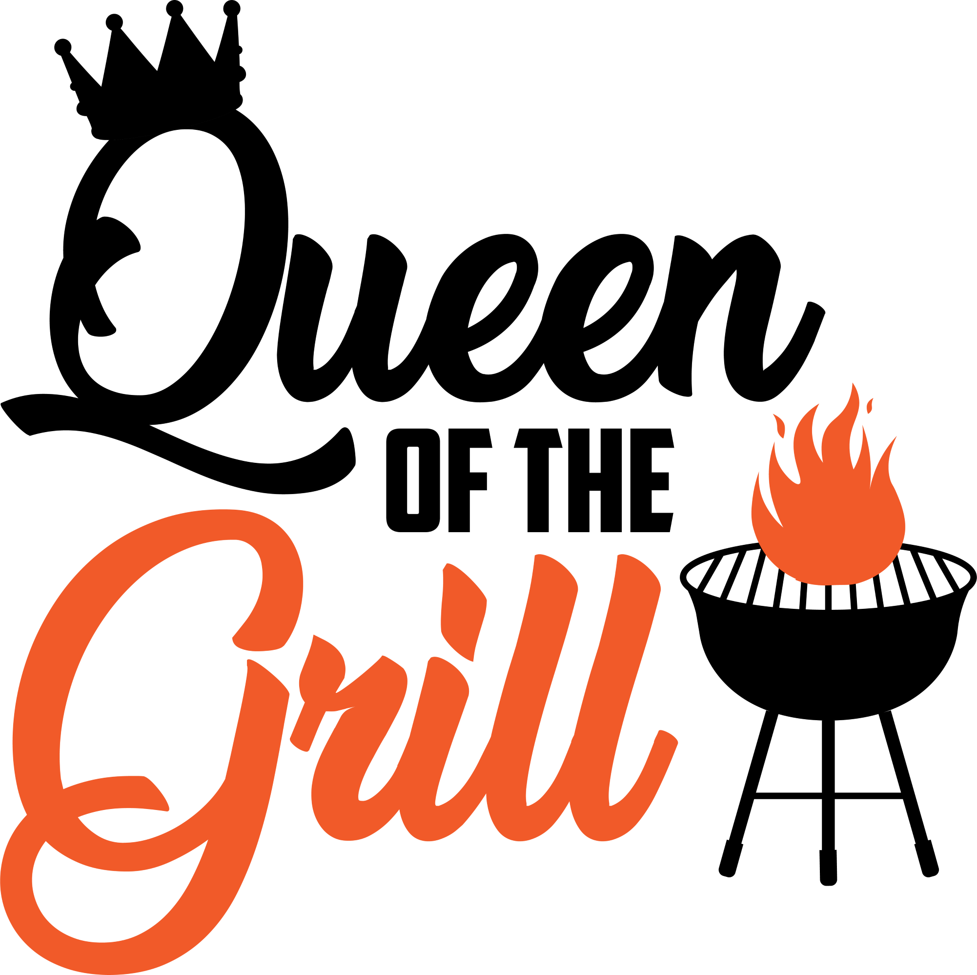 Adult Grilling Inspired Apron (with design) - White