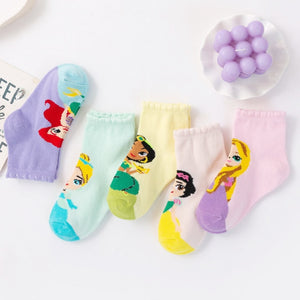 5 Pairs Disney Princess Girls Socks (0-12 years)