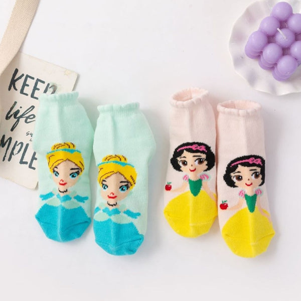 Disney-Girls Cartoon Boat Socks, coreano, bonito, doce, algodão