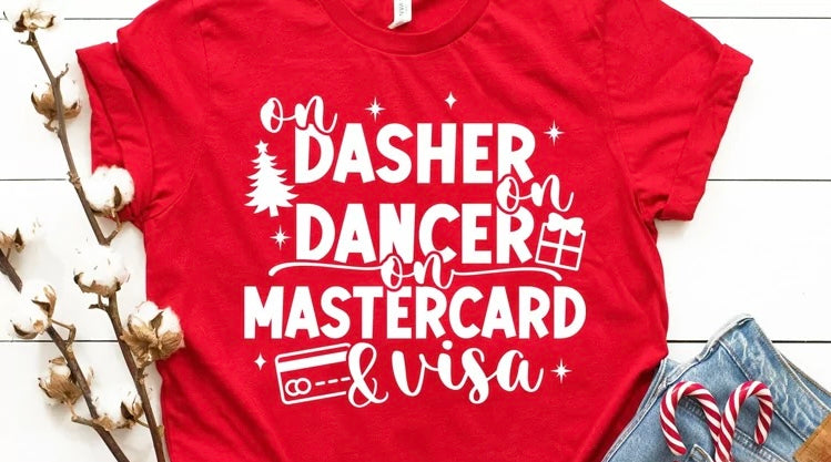 On Dasher On Dancer On Master Card & Visa (Adult)