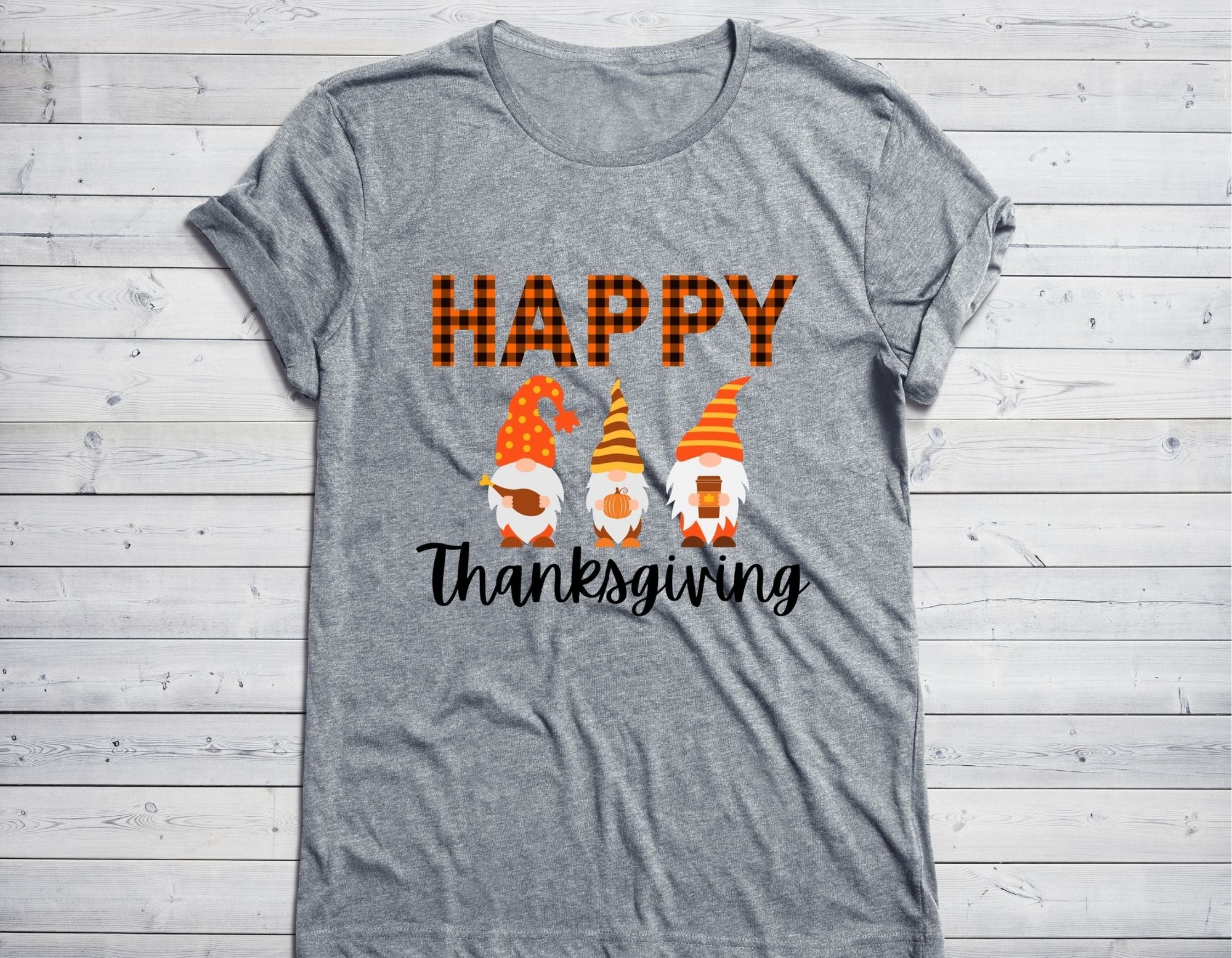 Happy Thanksgiving Gnomes T-Shirt (Adult)