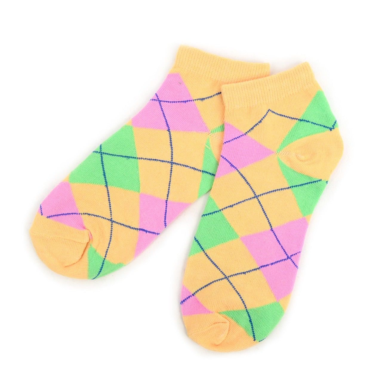 Neon Pink Argyle Socks