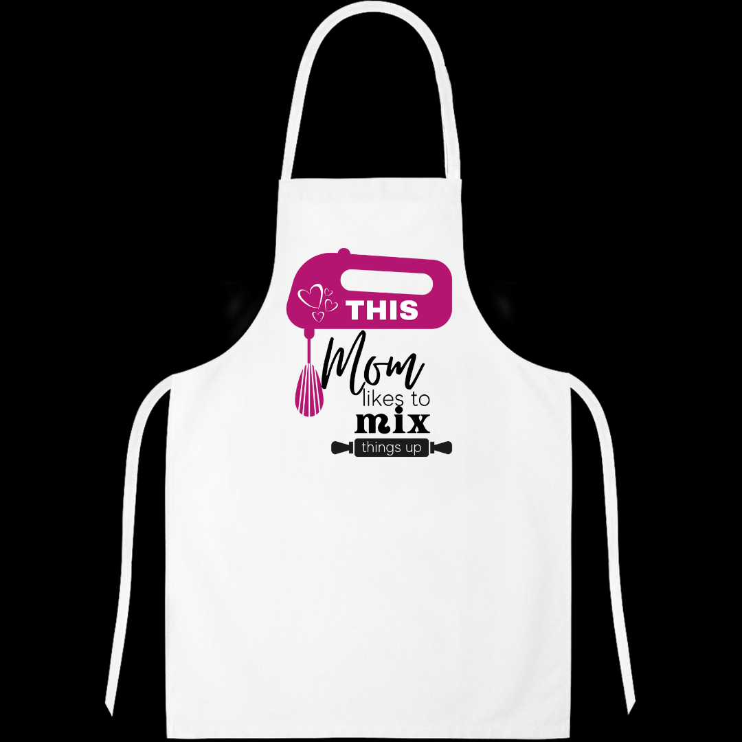 This mom likes to mix things up Apron (White)