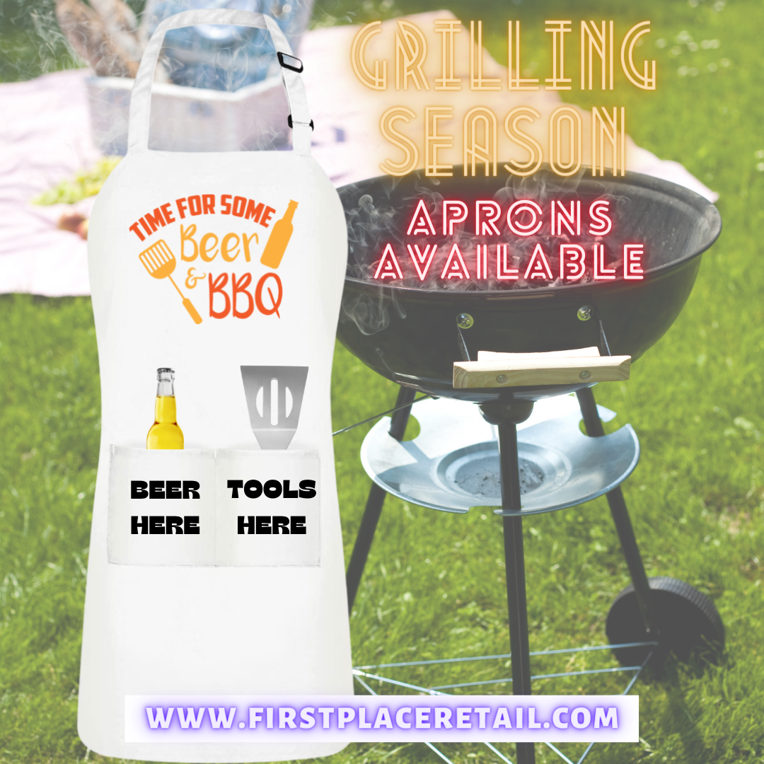 Time for Some Beer and BBQ Apron (White)