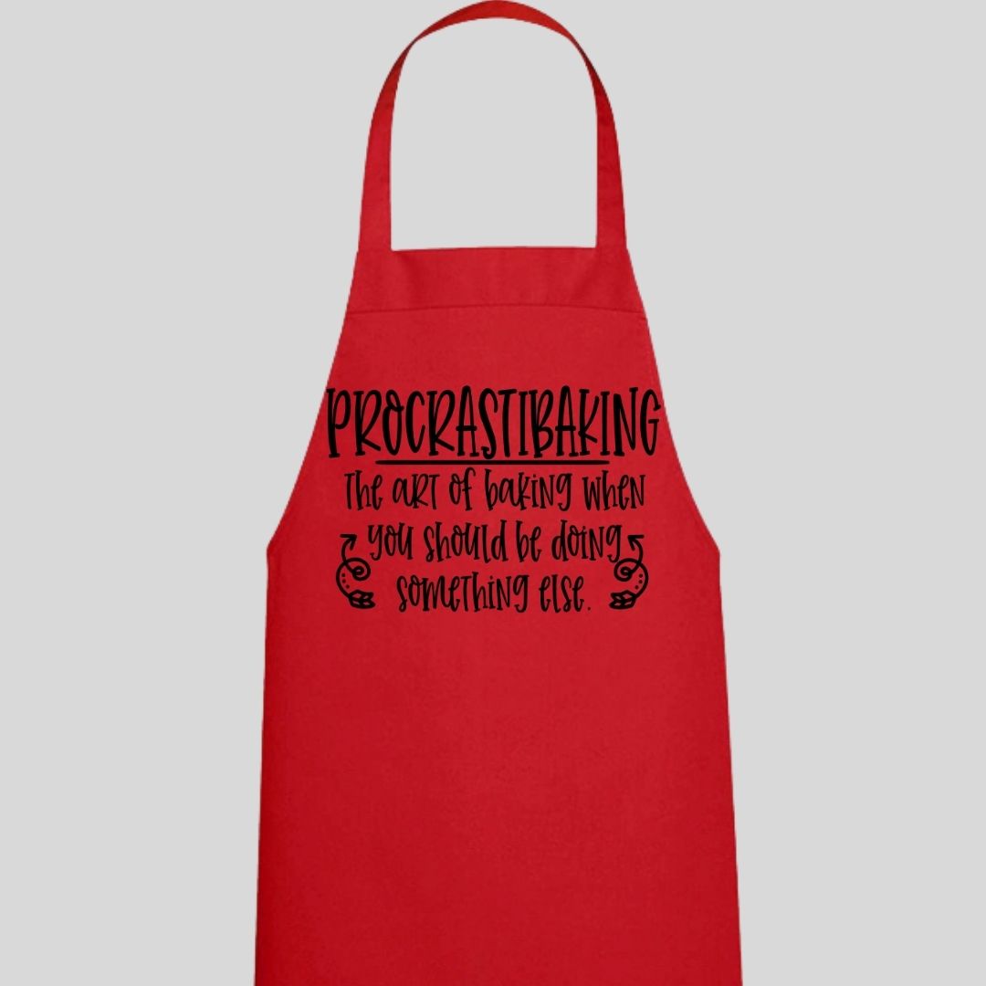 Procrastibaking Apron (Red)