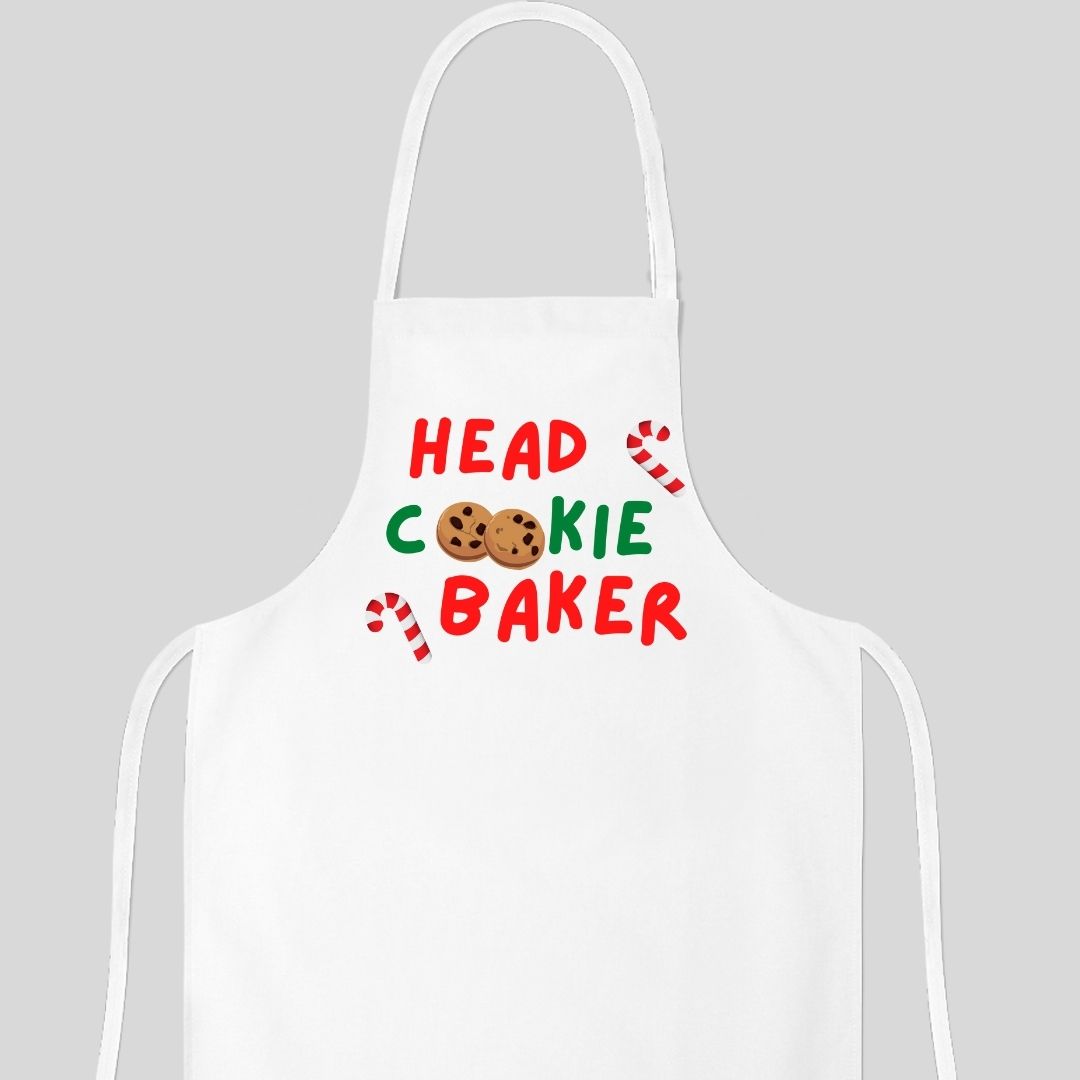 Head Cookie Baker Apron (White)