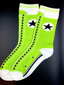 Women’s Novelty Crew Socks - Sneaker Print